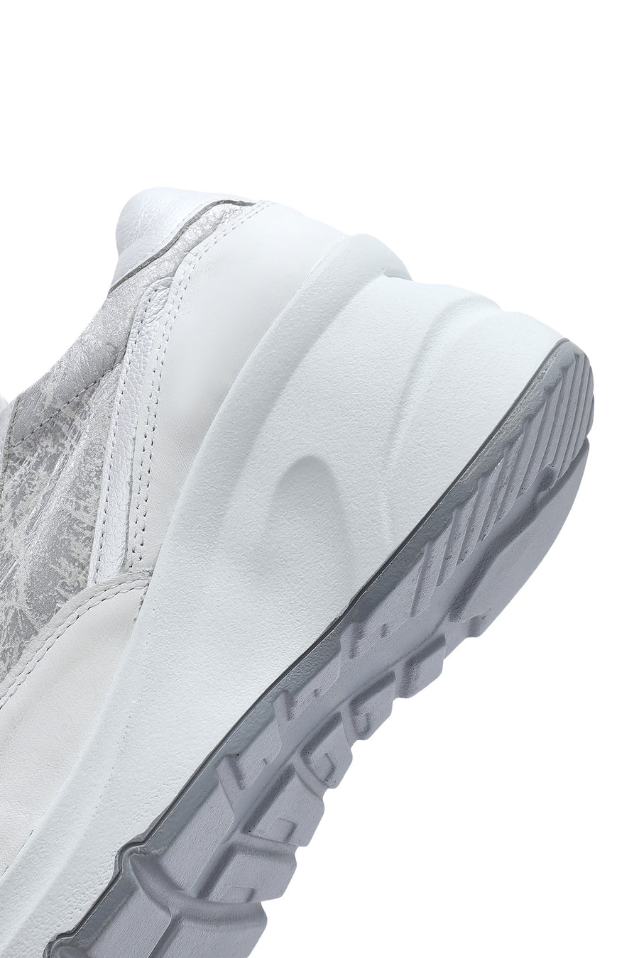Women's White Wedge Heeled Lace-up Leather Sneaker