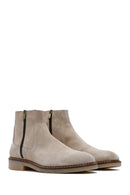 Men's Mink Zippered Suede Leather Casual Boots | Derimod