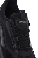 Geox Men's Black Spherica Active Lace-Up Leather Sneaker | Derimod