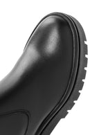 Women's Black Zippered Leather Boots | Derimod