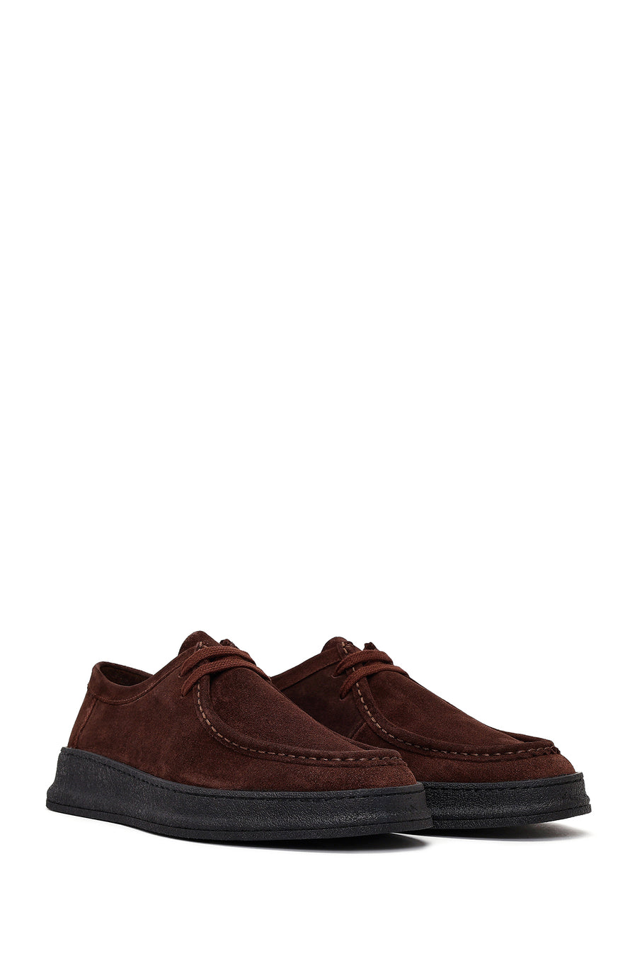 Men's Brown Lace-Up Suede Leather Casual Shoes