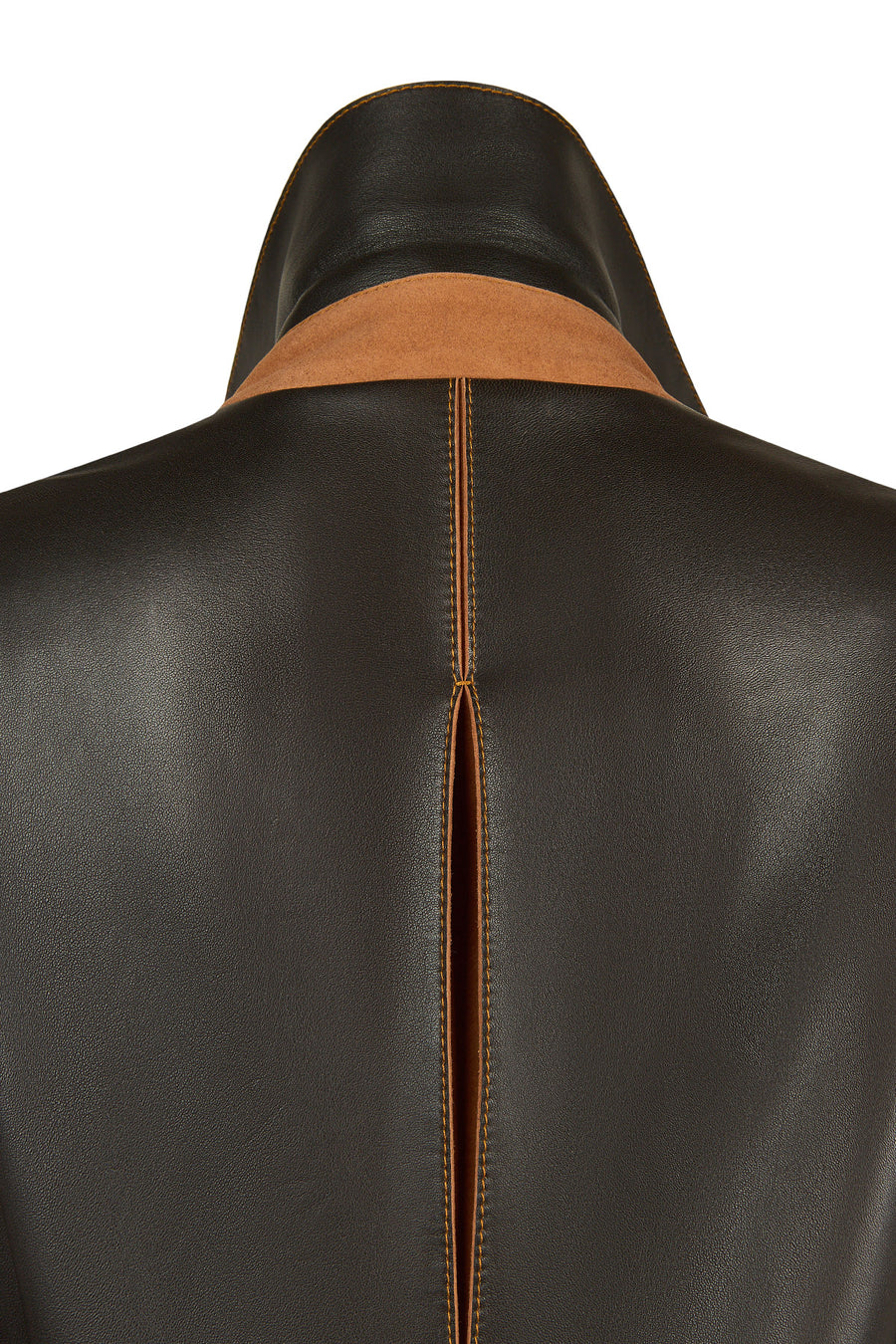 Belinda Woman Black Vintage Leather Trench Coat