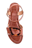 Women's Crocodile Printed Casual Sandals | Derimod