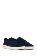 Erkek Lacivert Bağcıklı Süet Deri Sneaker | Derimod