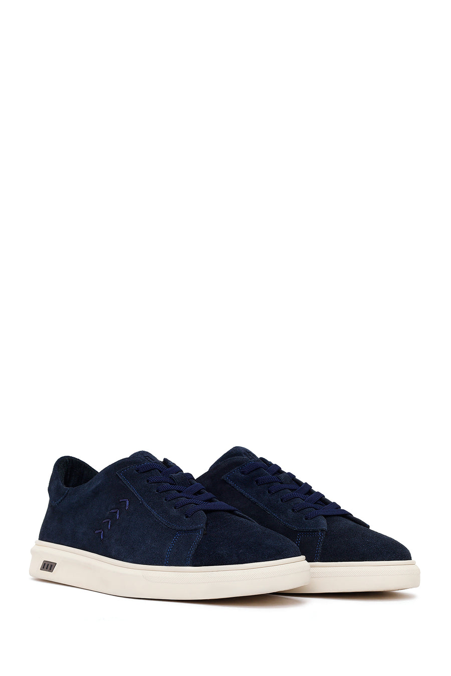 Male Navy Lace-up Suede Leather Sneaker