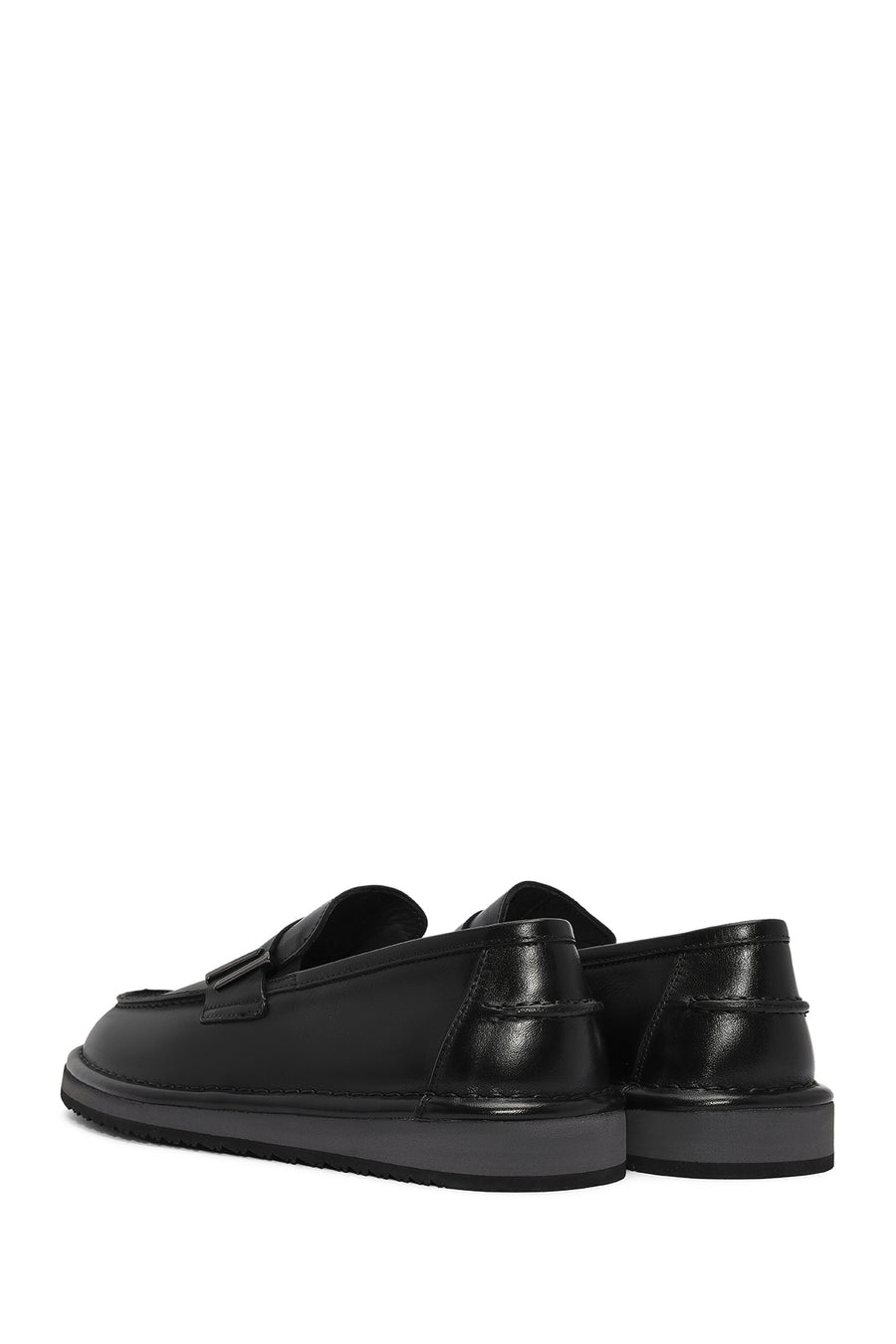Men's Black Leather Casual Loafer