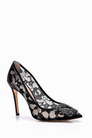 Women's Stone Detailed Lace Leather Stiletto | Derimod