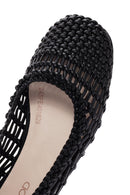 Women's Black Knitted Ballerinas | Derimod