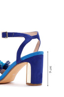 Kadın Mavi Kalın Topuklu Sandalet | Derimod