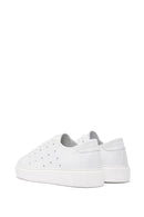 Men's White Lace-up Thick-Sole Leather Sneaker | Derimod