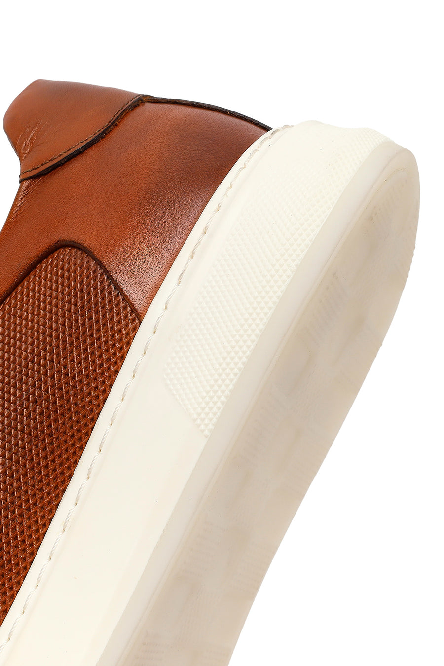 Male Tan Lace-Up Leather Sneaker