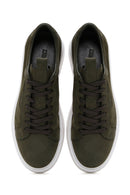 Men's Khaki Nubuck Leather Sneaker | Derimod