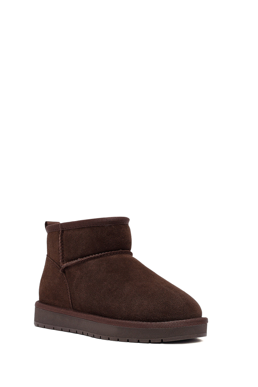 Woman Brown Fur Suede Teddy Boots
