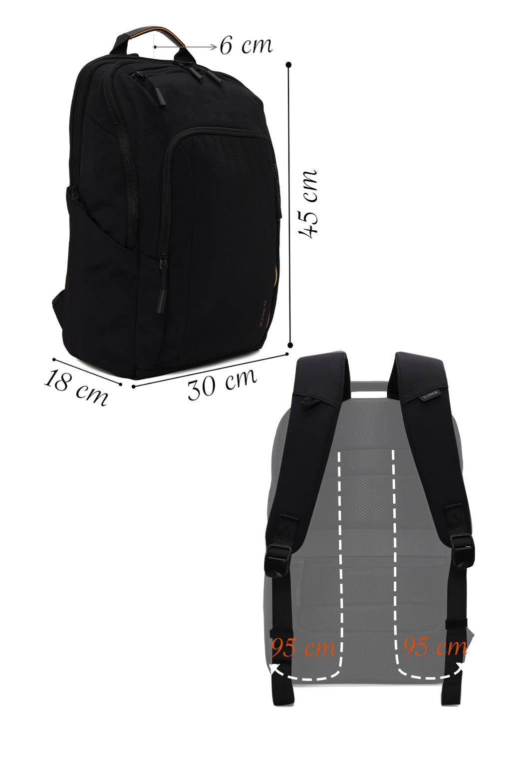 Unisex Siyah Kumaş Sırt Çantası