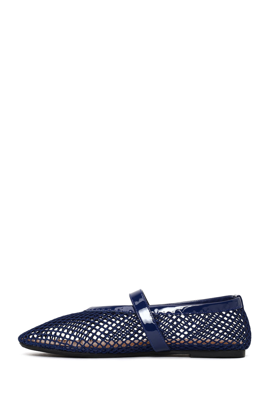 Woman Navy Mesh Ballerine Shoes