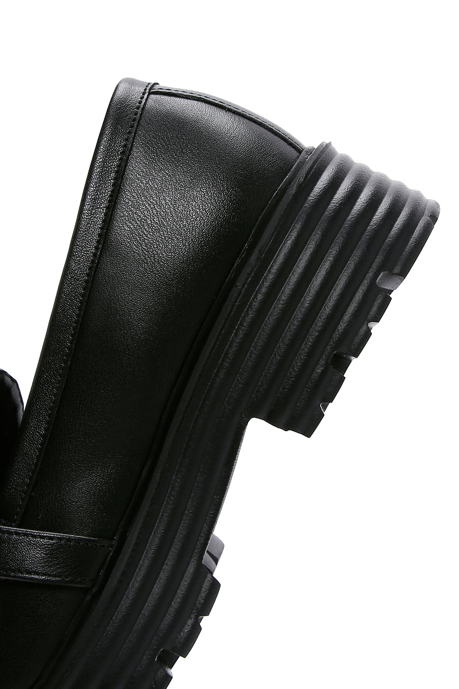 Women's Black Buckle Masculine Loafer