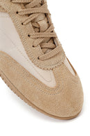 Woman Beige Lace-up Suede Leather Sneaker | Derimod