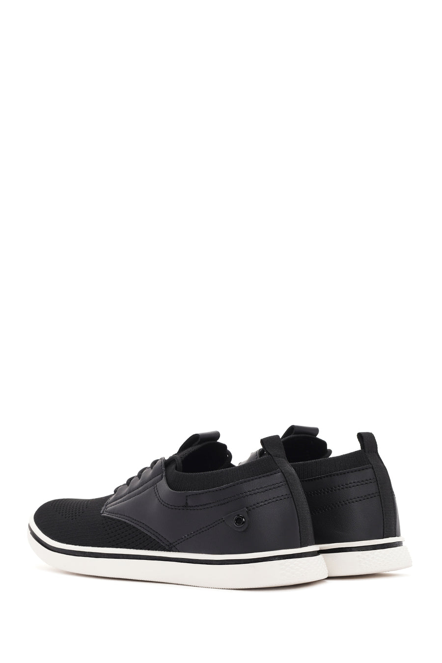 Erkek Siyah Bağcıklı Kumaş Sneaker