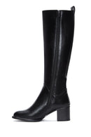 Women's Black Zippered Chunky Heel Boots | Derimod