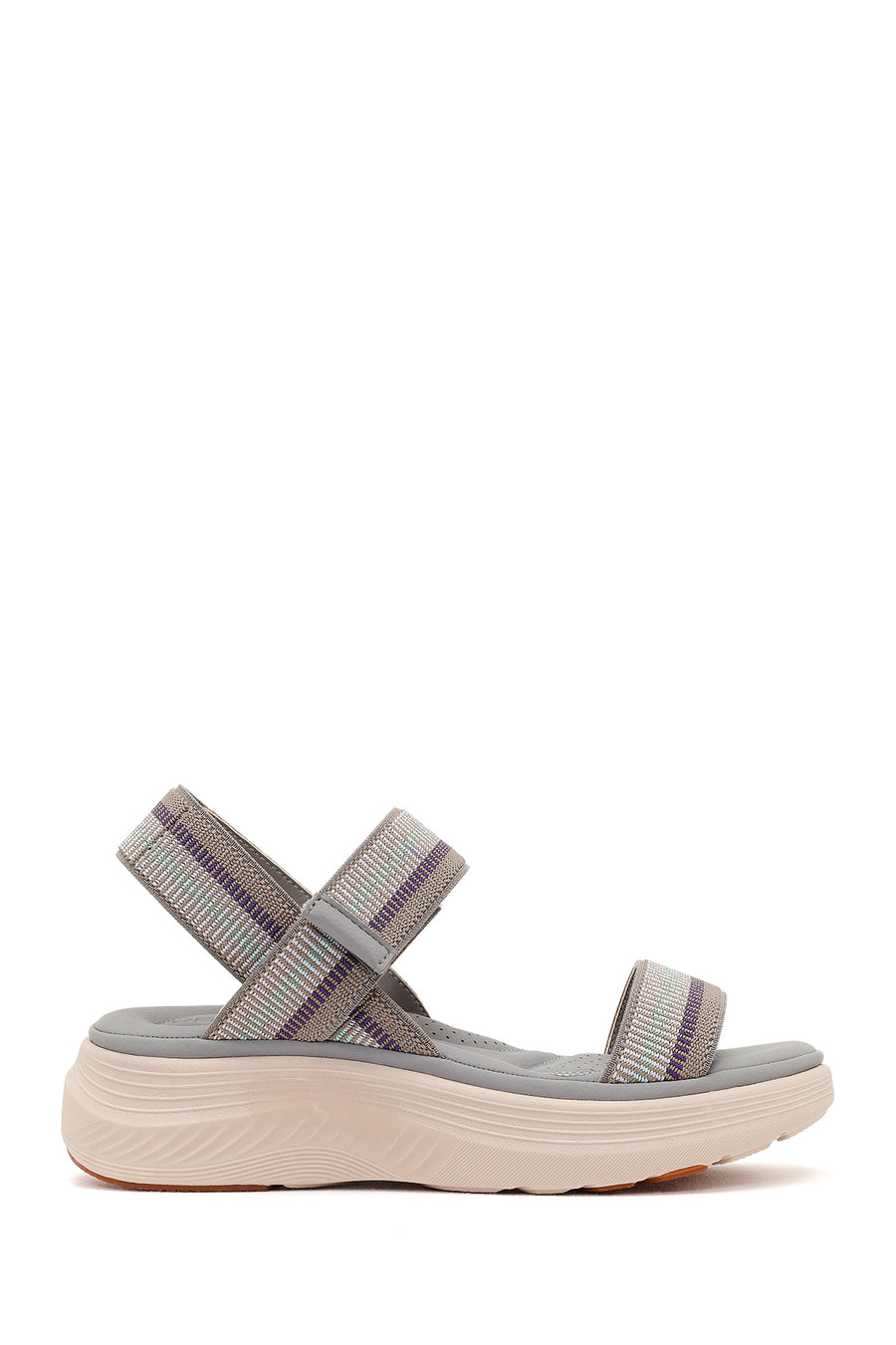 Women's Grey Strapped Thick-Soled Fabric Comfort Sandals 26SFE46396F | Derimod