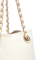 Women's Cream Long Strap Printed Shoulder Bag | Derimod