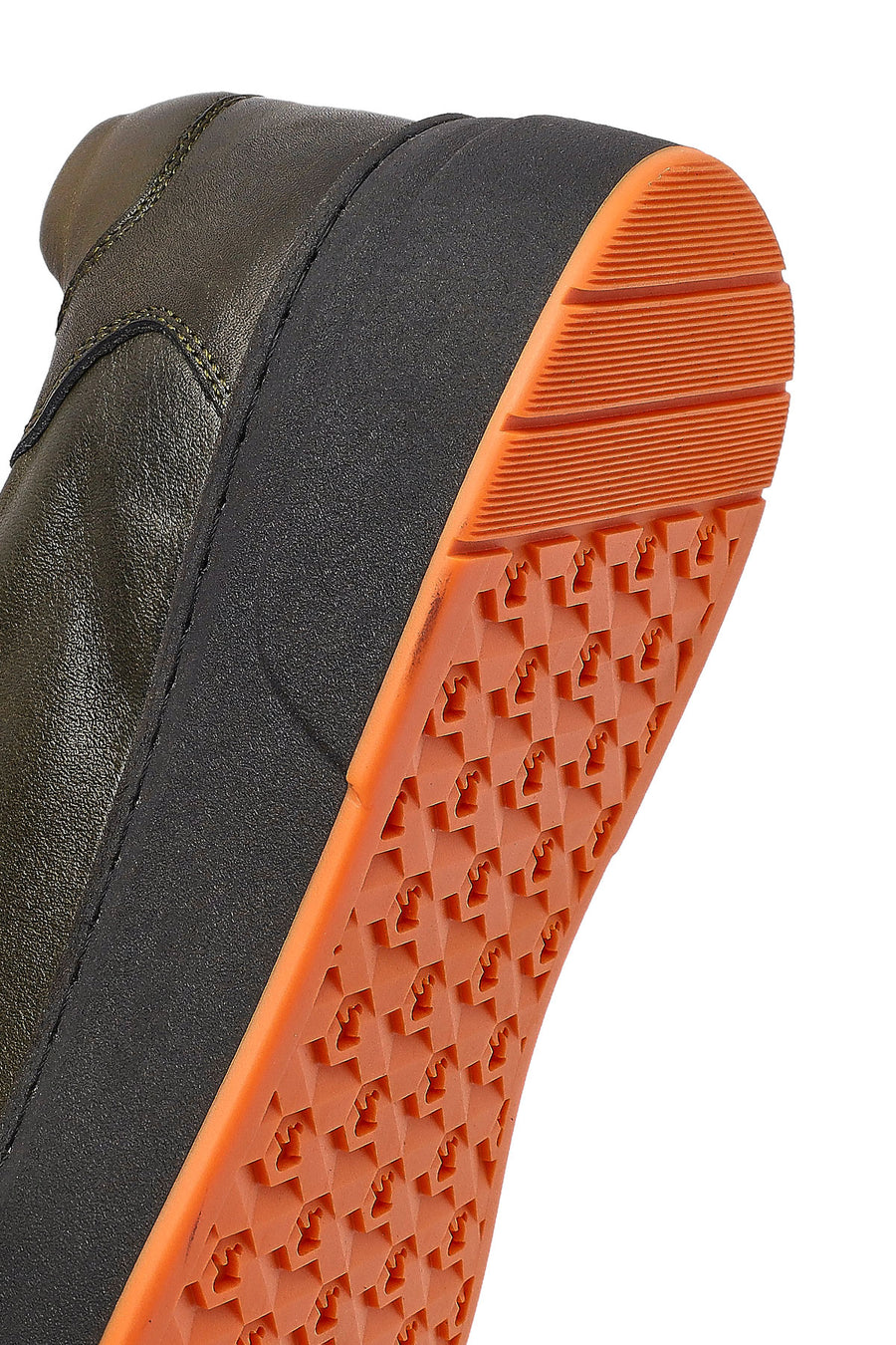 Male Khaki Lace-up Leather Sneaker