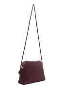 Women's Burgundy Long Strap Quilted Patterned Crossbody Bag | Derimod