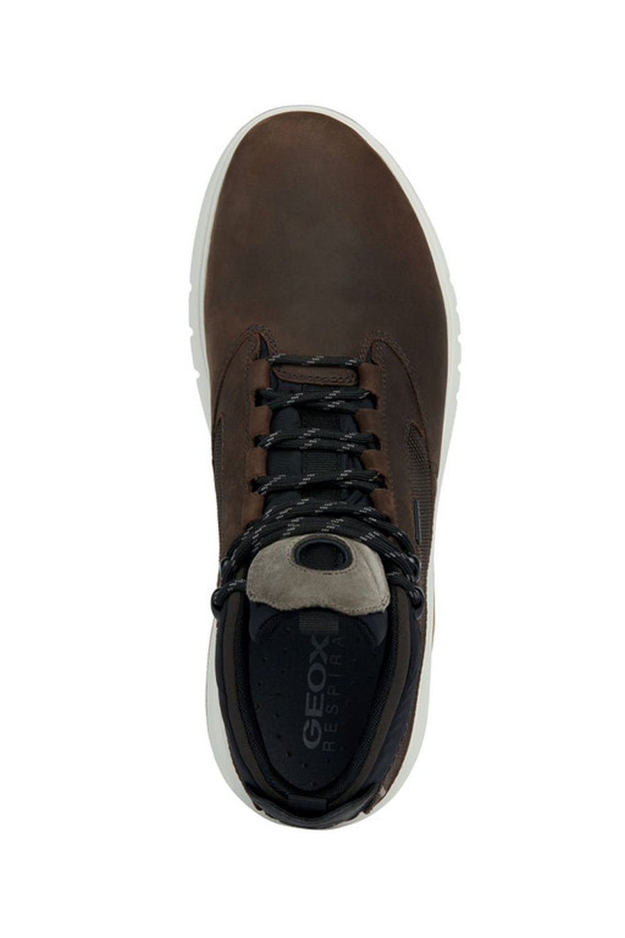 Geox Men's Brown Aerantis Lace-Up Nubuck Leather Boots
