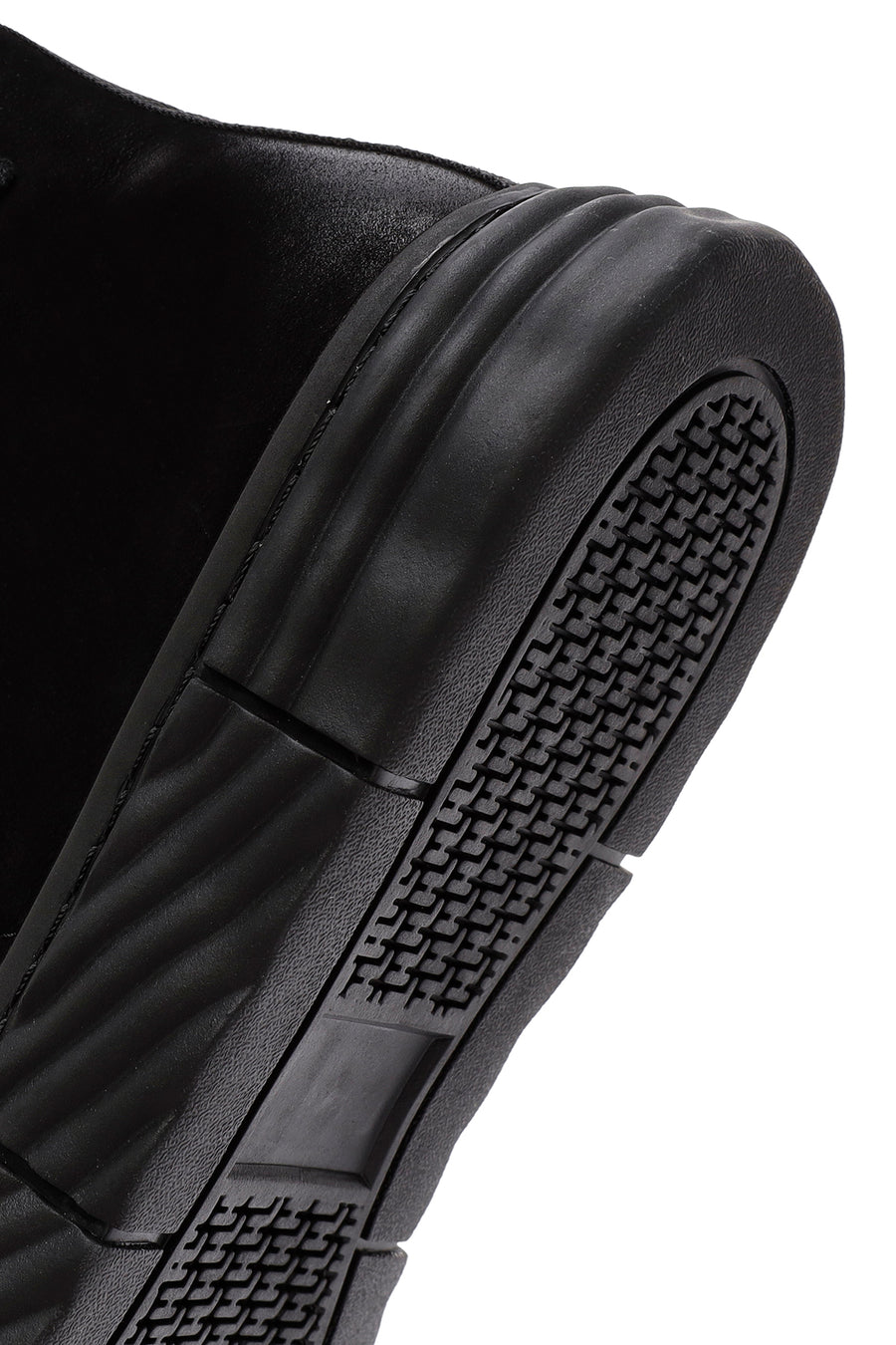 Men's Black Zippered Nubuck Sports Boots