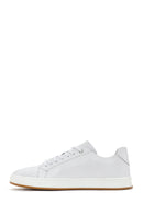 Men's White Lace-up Leather Sneaker | Derimod