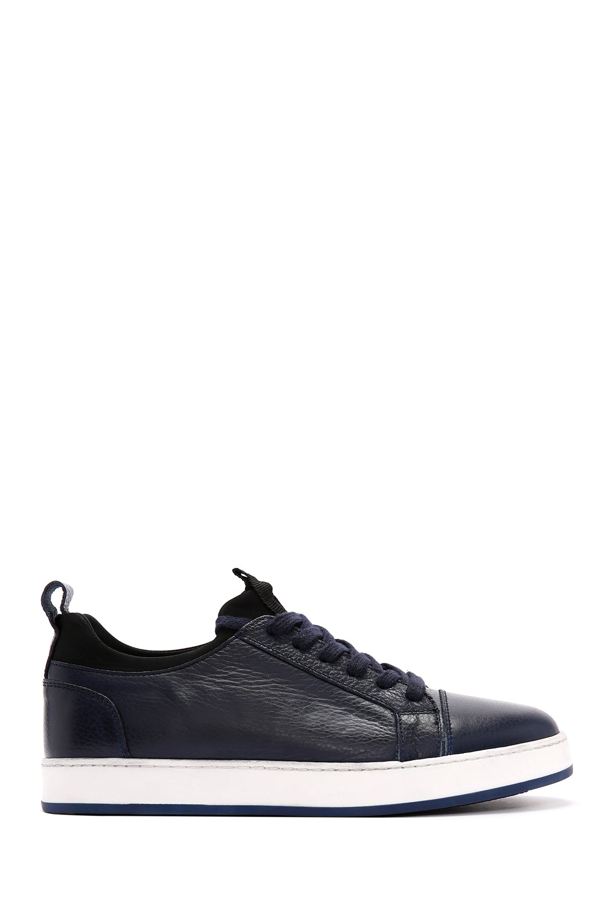 Men's Navy Blue Lace-Up Leather Sneaker 24SFD6731FT | Derimod