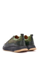 Men's Khaki Lace-up Leather Sneaker | Derimod