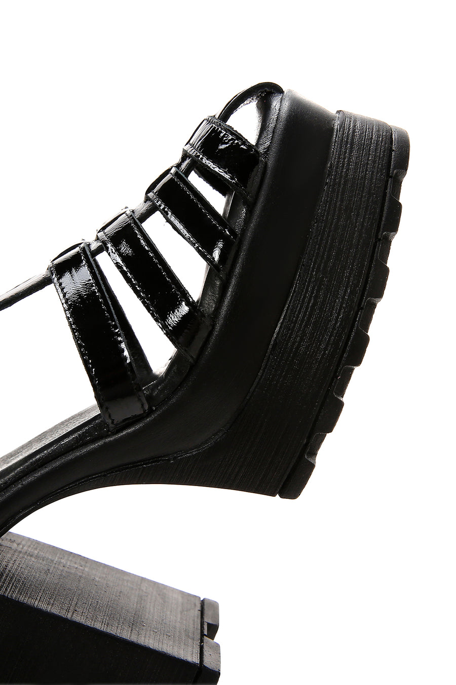 Women's Leather Patent Leather Thick Heeled Platform Sandals