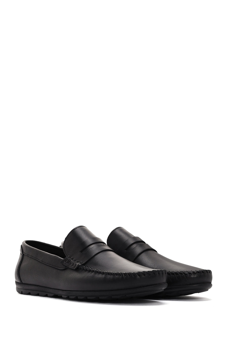 Men's Black Leather Casual Loafer