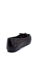 Women's Leather Printed Ballerinas | Derimod