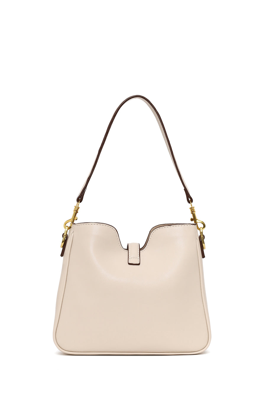 Woman Cream Long-Strap Shoulder Bag