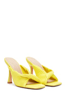 Women's Yellow Heeled Slippers | Derimod