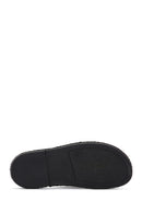 Men's Black Suede Leather Slippers | Derimod