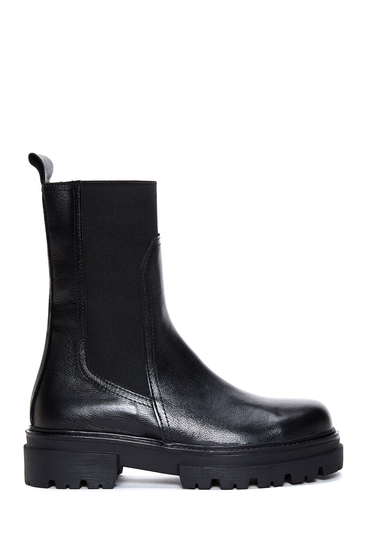 Women's Black Leather Chelsea Boots 23WFD185018 | Derimod