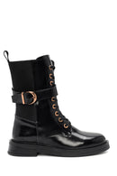 Women's Black Zippered Leather Boots | Derimod