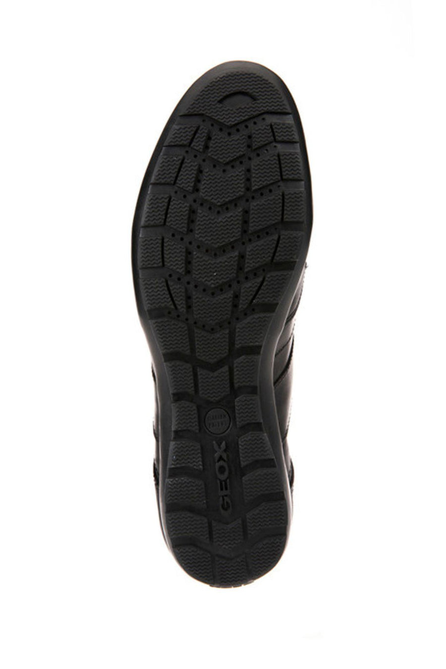 Geox Men's Black Symbol Abx Lace-Up Leather Casual Shoes