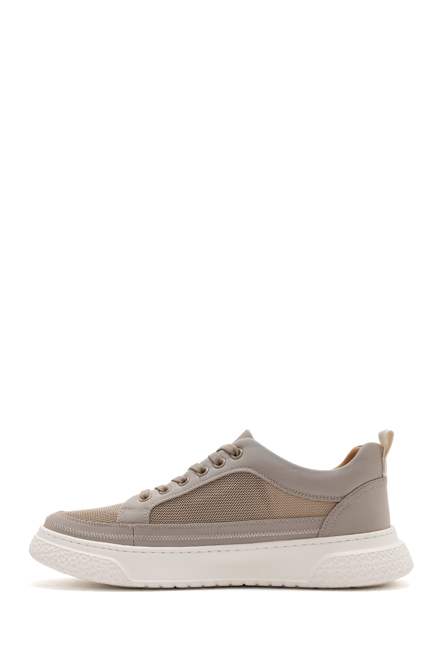 Male Beige Lace-up Fabric Sneaker