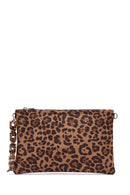 Women's Leopard Long Strap Suede Clutch Bag | Derimod