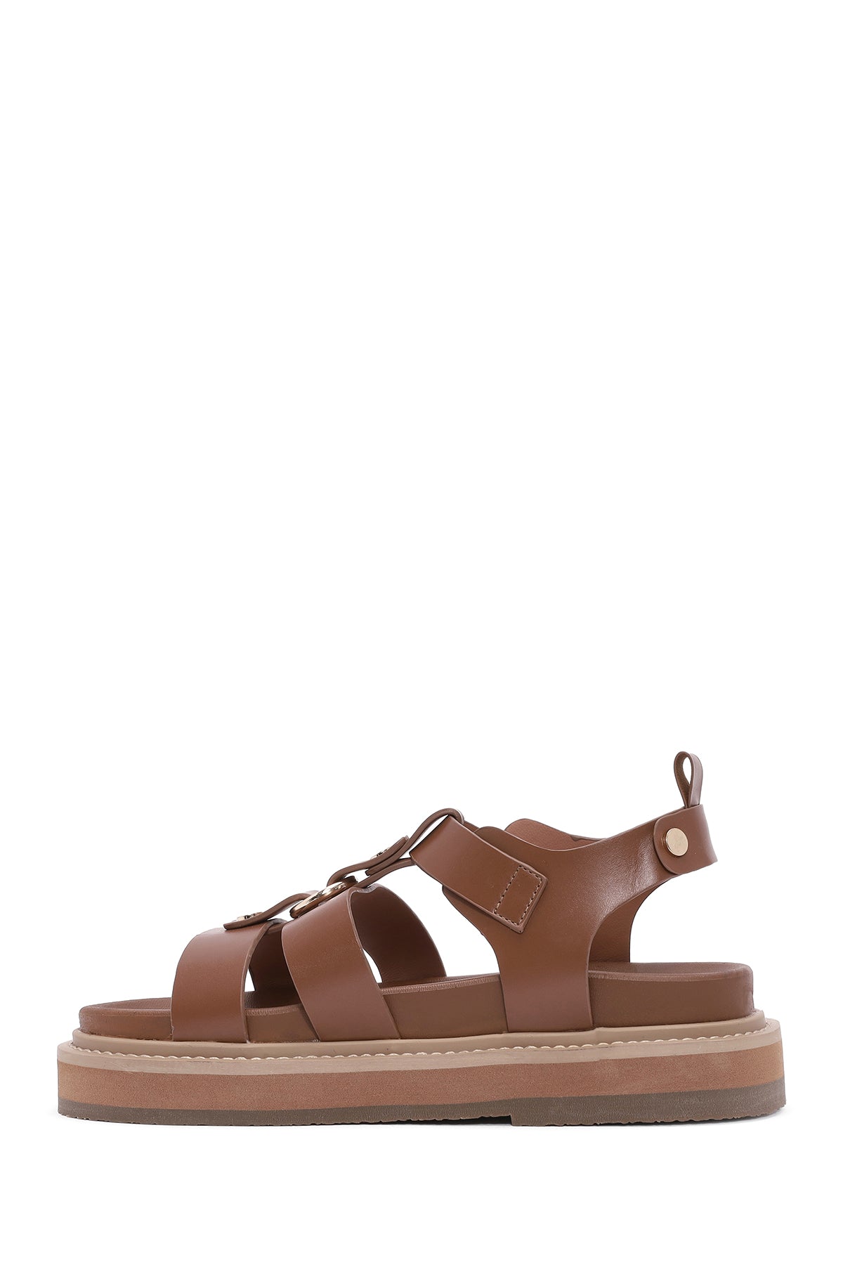 Kadın Taba Bilekten Bağlamalı Kalın Tabanlı Sandalet