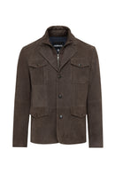 Sacramento Men's Brown Nubuck Leather Jacket | Derimod