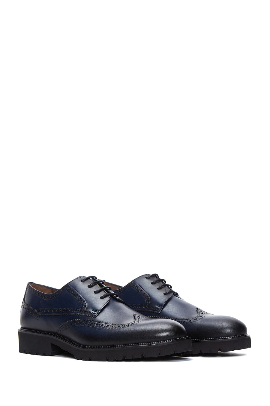 Men's Navy Blue Leather Casual Shoes