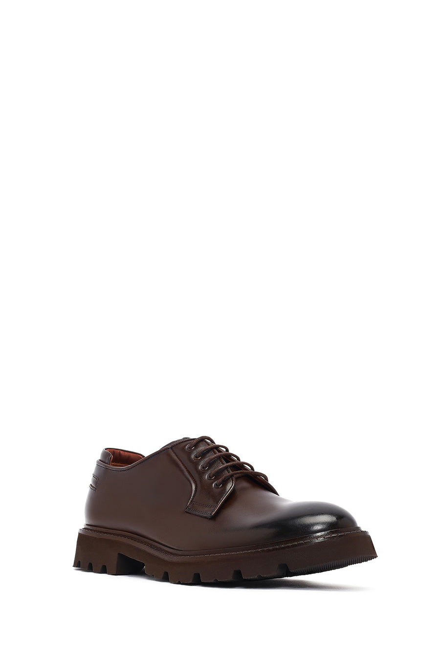 Men's Brown Lace-Up Leather Casual Shoes