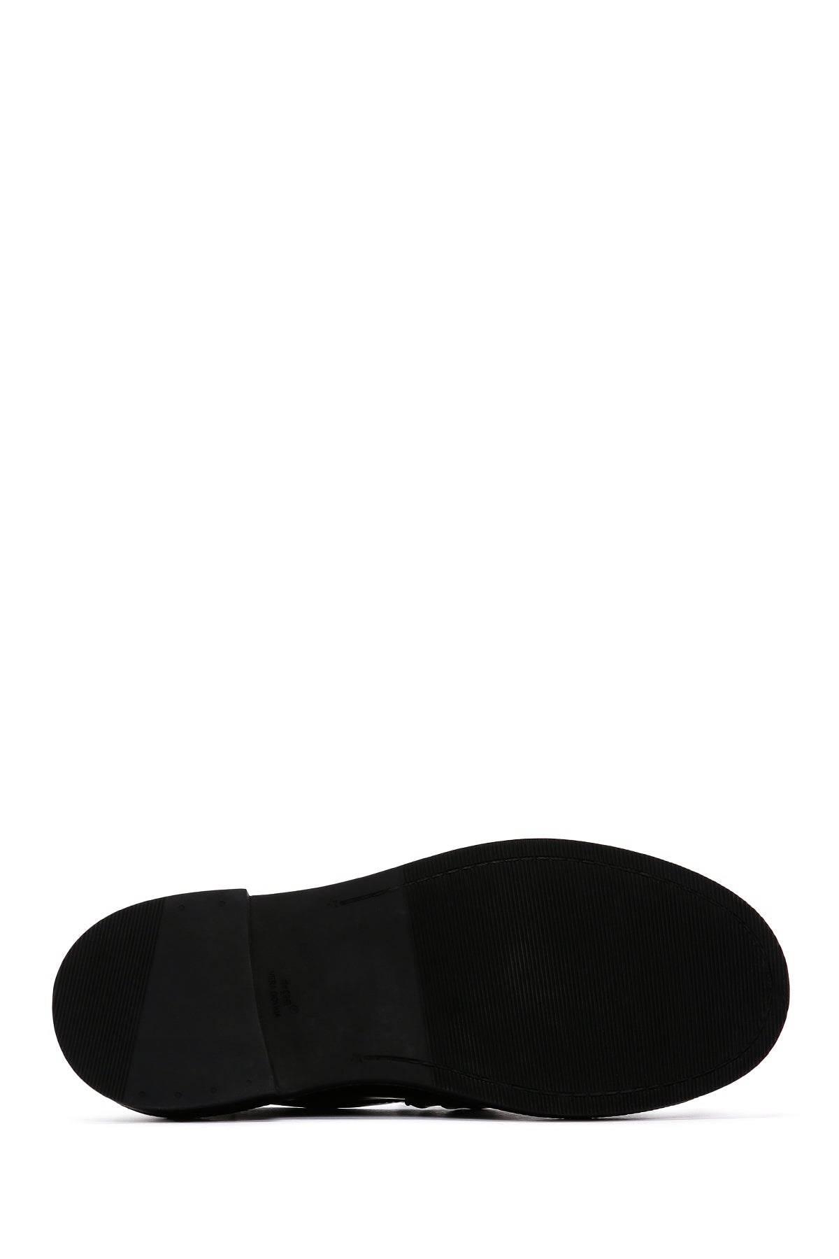 Kadın Siyah Rugan Deri Tokalı Klasik Loafer