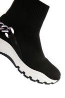 Women's Black Ankle Sneaker Boots with Chain Accessories | Derimod