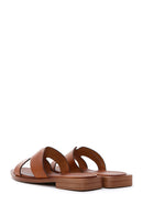 Women's Tan Leather Slippers | Derimod